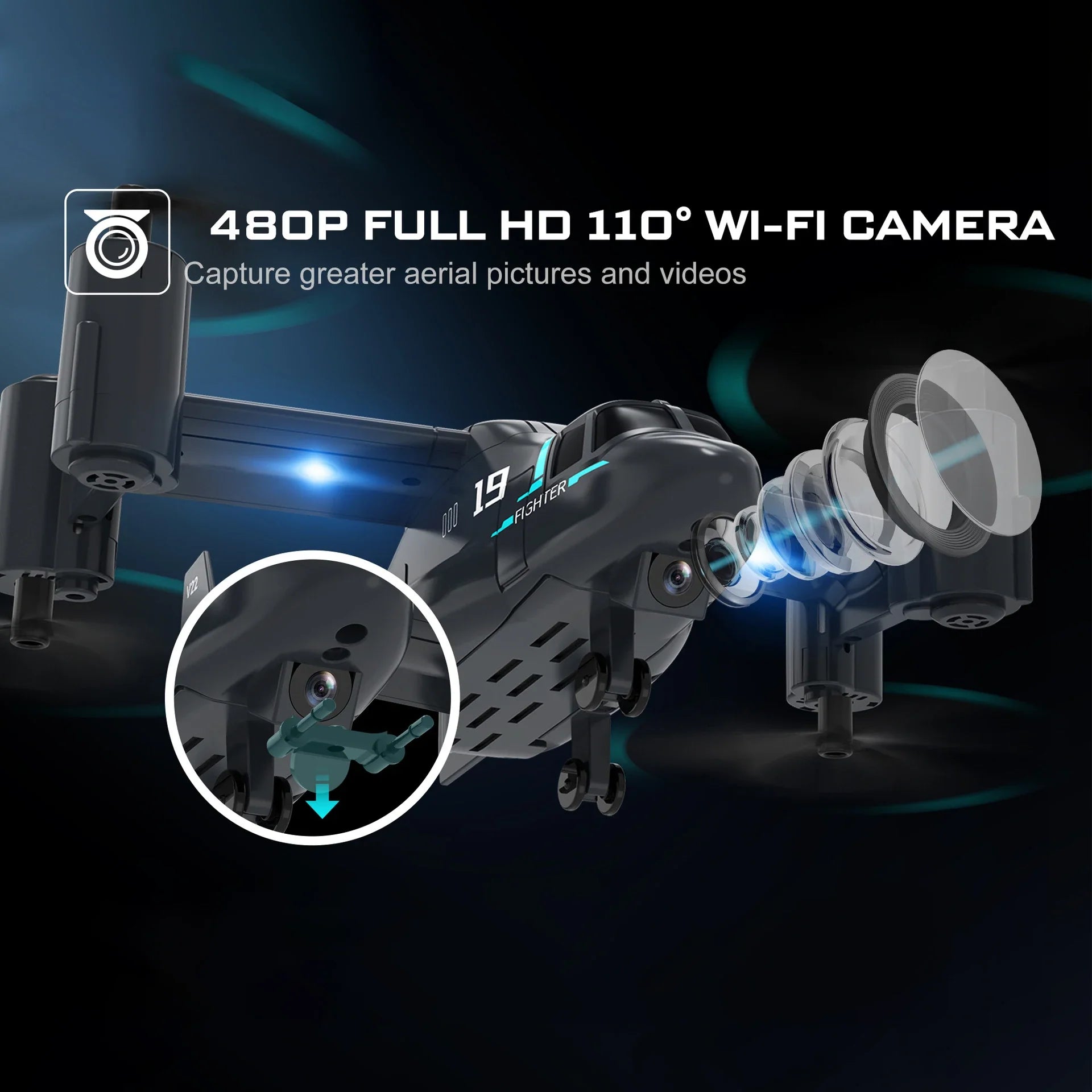 Kmoist LM19 RC Drone with 480P Camera-4