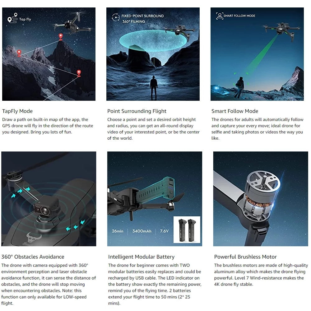 Professional 4K Camera Obstacle Quadcopter 5G FPV Professional Drones-1